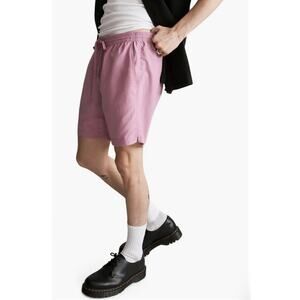 Madewell Men's Re-sourced Everywear Shorts Medium Shaded Pink Elastic Tie Waist